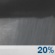 Tonight: A slight chance of rain showers between 10pm and 1am. Mostly cloudy, with a low around 70. Southwest wind 3 to 8 mph. Chance of precipitation is 20%. Tonight: Slight Chance Rain Showers